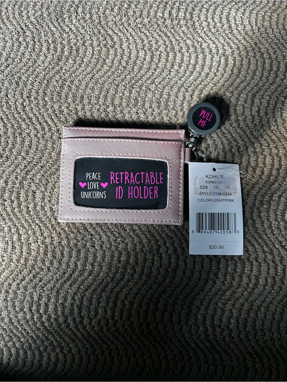 NWT Light Pink Retractable ID Holder